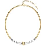 Allereya Collana Girocollo Lucchetto Punk – Catena Oro A Maglie, Lunghezza Regolabile 45+5 Cm, Gioiello Donna