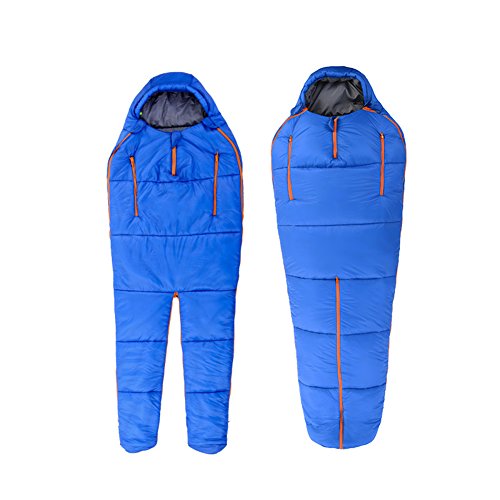 EDTara Portable Ultralight Heat Preservation Sleeping Bag Body Shape Filling cotton keep Warm for Camping Backpacking Travel blue S
