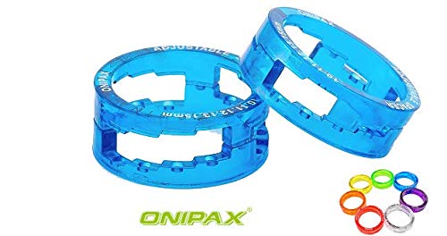 ONIPAX Polycarbonate Adjustable Headset spacers. 1 1/8". One Set can Adjust to 10mm/11mm/12mm/13mm/15mm Height .7sets/Bag