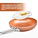 SHINEURI 3 Pieces Nonstick Copper Frying Copper Skillets Non-stick Pans Ceramic Fry Pans for Cooking - 8/9.5/11 inch