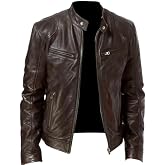 Elyora Men&rsquo;s Leather Jacket Classic Biker Style Motorcycle Coat Fit Fashion Casual Lightweight Fall &amp; Winter Jackets for Men