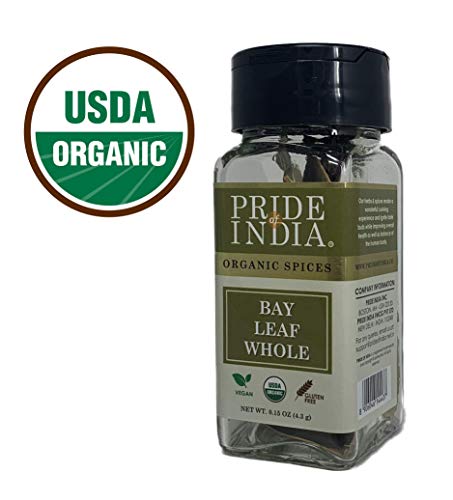 image for Pride Of India - Organic Bay Leaf Whole, 0.15 oz (4.3 gm - About 5 Lea