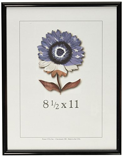 Frame USA Metal I Series 8.5x11 Frames for Photos and Art (Shiny Black) | Choose Color and Size