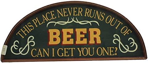 Nautical Tropical Imports 18.5 Inch This Place Never Runs Out of Beer Wall Sign