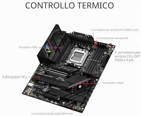 ROG STRIX B650E-F GAMING WIFI, Scheda Madre AMD ATX, Slot DDR5, Nera