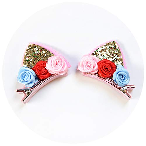 20 Pack Cute Glitter Sparkly Cat Ear Hair Clips Animal Hair Pins Barrettes for Infants Toddlers Baby Girls Daily Wearing Party Decoration