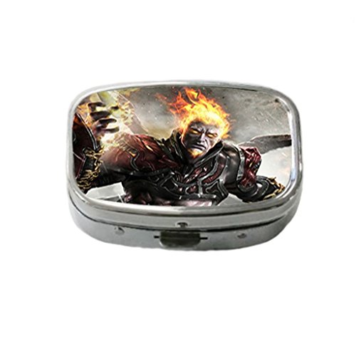 god of war ascension ares Custom Unique Stainless Steel Pill Box Medicine Tablet Holder Decorative Metal Organizer