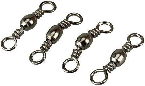 Transmen(TM) 100pcs Barrel Bearing with Solid Ring Swivel Solid Fishing Connector,SIZE:7# lenth: 20mm, test 28kg/61.7lb