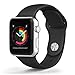 FanTEK 42mm Apple Watch Band S/M, Sports Silicone Replacement Wrist Strap for iWatch Series 1 Series 2, Black