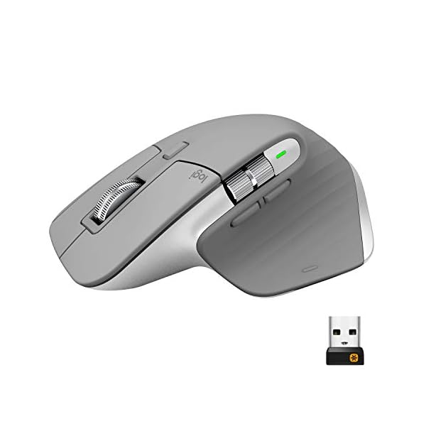 Logitech-MX-Master-3-Advanced-Wireless-Mouse-Bluetooth-or-24GHz-USB-Receiver-Ultrafast-Scrolling-4000-DPI-Any-Surface-Tracking-Ergonomic-7-Button-Rechargeable-PCMacLaptopiPadOS-Light-Grey Logitech MX Master 3 Advanced Wireless Mouse - Light Grey