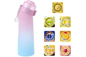 Air Water Bottle BPA Free 650ml Fruit Fragrance Sports Water Bottle with Straw, 7 Flavours Leakproof Water Cup (Gradually pin