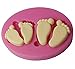 FOUR-C Silicone Embossing Mold Baby Feet Fondant and Gum Paste Mould Baby Footstep Silicone Fondant Molds Cupcake Tooper