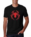 Men's Black Spider Man Red Logo T Shirt