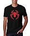 Men's Black Spider Man Red Logo T Shirt