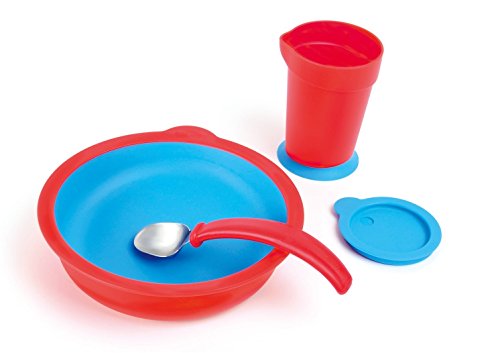 Click Here to See More Images Sha Design Eatwell Assistive Tableware Set, Red, 4 Piece