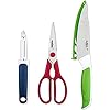 Zyliss E920252 Comfort 3-Delige Set Voor Voedselbereidingen, Japans Roestvrij Staal, Veelkleurig, Keukenmes…