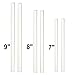 GINOVO Set of 6 Transparent Glass Drinking Straws, 2X 9