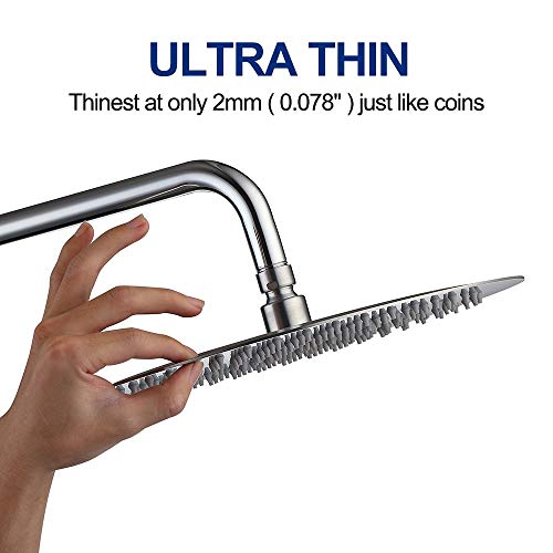 HOMOOK Shower Column System Retro-Fit 2-Function Magic Control Hand Shower Combo with 8 inch Rainfall Ultra-thin Stainless Steel Showerhead