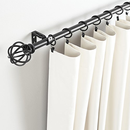 Value Pack of Sheffield Home, AMG, and Enchante Accessories, Round Cage Curtain Rod, 42 to 120-Inch, 4 Pack, Matte Black
