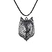 Mens Wolf Head Necklace Pendant for Men Norse Viking Warrior Arrow Headed...