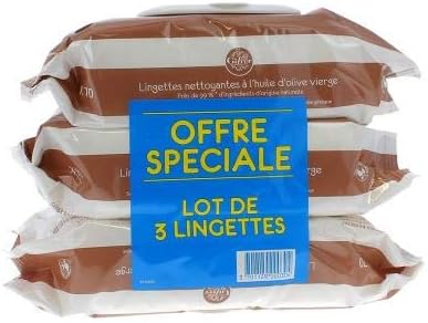 Gifrer Lingettes Nettoyantes à l'Huile d'Olive Vierge - Lot de 3 paquets de 70 Lingettes, 70 count (Pack of 3)