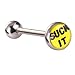 Mecoo Hypoallergenic Surgical Steel Tongue Ring 5 Kind Novelty Word Designs Barbell Piercing BR017 (5 PCS Mix)