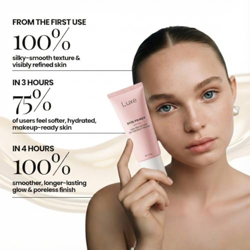 Luxe Cosmetics Pore Minimizer Face Primer – Instant Blur & Grip for Long-Lasting Makeup – Hydrating Matte Base with Niacinamide & Hyaluronic Acid – Oil Control & Fine Line Filler for All Skin- 1.0 oz