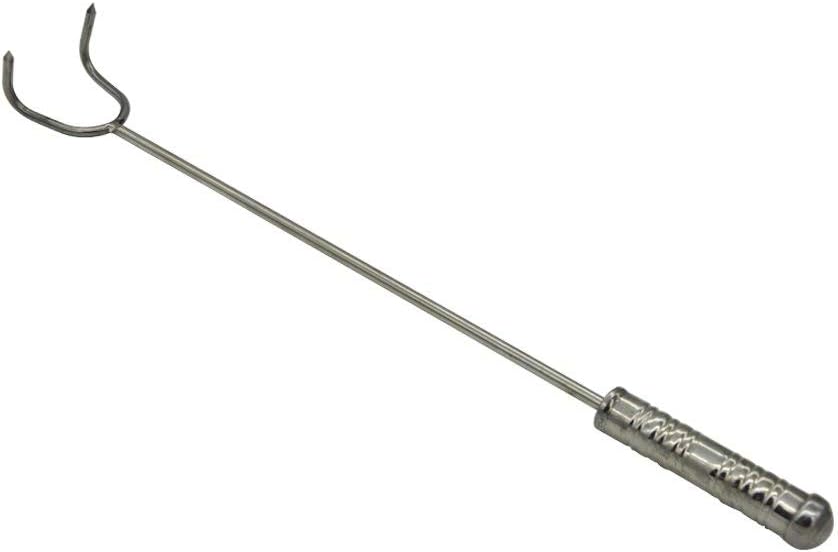 Pig Tail Food Flipper Meat Turner Hooks Stainless Steel BBQ Tool - Replace Grill Spatulas & Tongs - Easy Barbecue Stick for Flipping Steak Chicken Breast Crock-Pot Roast Vegetables (D)