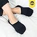 WANDER No Show Mens Socks 7 Pack Cotton Non Slip Low Cut Invisible Loafer Socks Boat Liner 6-107black