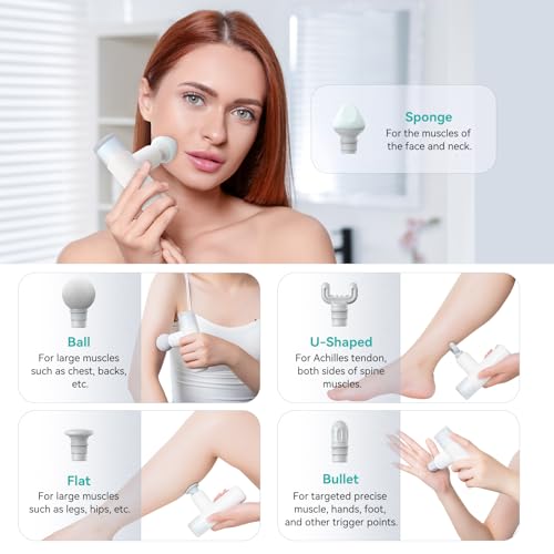 opove M3 Mini Massage Gun for Back Pain Relief, with Facial Mode, 7mm Amplitude, 4 Speed Levels Ultralight Portable and Rechargeable Fascia Gun Active Recovery Women Gifts