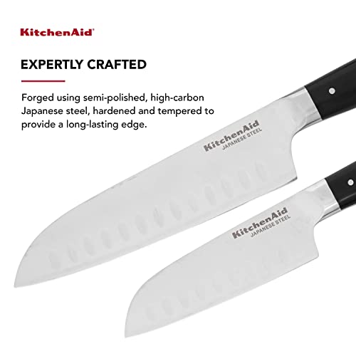 KitchenAid Gourmet Triple Rivet Santoku Knife Set with Custom