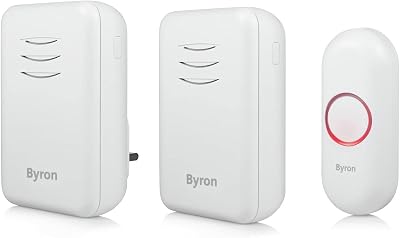 Byron Wireless Doorbell Set 150 m Range 16 Melodies Battery Chime DBY-22314UK