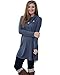 Mixmax Women Lapel Neck Long Sleeve Loose Dress Sides Slit Shirt Dress (X-Large, Blue)