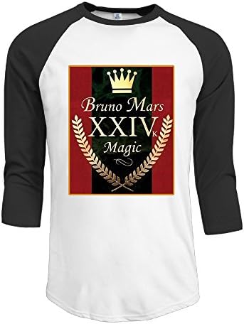 Bruno Mars '24K Magic' Logo Mens Raglan Tee Shirt Baseball