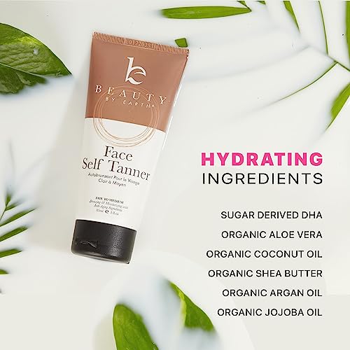 Beauty by Earth Self Tanner Face Tanning Lotion Sunless Tanning Lotion for Face Tanner, Self