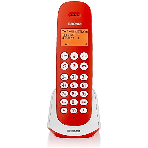 Brondi Adara Telefono Cordless, Rosso/Bianco