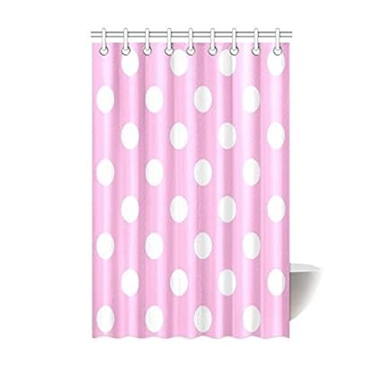 Amazon Com Pink White Polka Dot Waterproof Bathroom Decor Fabric
