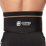 Copper Compression Recovery Back Brace - Highest Copper Content with Infused Fit. Back Braces for Lower Back Pain Relief. Lumbar Waist Support Belt for Men + Women (Waist 28" - 39")