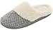 ULTRAIDEAS Women's Lamb-hug Comfy Fleece House Slippers Memory Foam, Slip-on House Shoes Indoor Outdoor (Grey, Size 11-12)