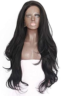 Natural Large Wavy Synthetic Lace Front Wig Black Fashion Soft Wig