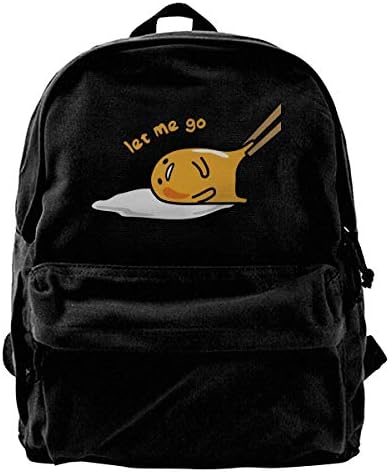 Lazy Egg Gudetama Canvas Shoulder Backpack Backpack for Men & Women Teens College Travel ypack Black