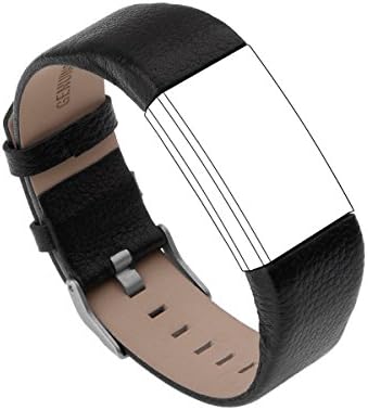 Fitbit Charge 2 Band, Hrawl Leather Replacement Bands for Fitbit Charge 2 (Black-leather)