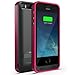 iPhone 5S Battery Case, iPhone 5 Battery Case - Maxboost Atomic S Portable Charger for iPhone 5/5S [MFI Certified] External Protective 2400mAh Battery Charging Juice Power Bank [Matte Black/Pink]