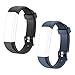 Letsfit Replacement Bands for Fitness Tracker ID115U HR, ID115U HR Accessory Bands, Adjustable Replacement Straps, 2 Pack (Black, Blue)