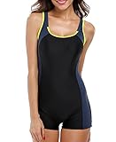beautyin Women's Boyleg One Piece Swimsuits Sports Bathing Suit Swimwear