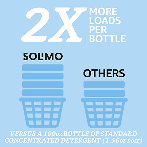 Amazon Brand - Solimo Concentrated Liquid Laundry Detergent, Free & Clear, 128 loads, 96 Fl Oz - Image 6