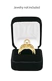 Novel Box Domed Jewelry Ring Box in Black Velvet With Metal Hinge + Custom NB Cleaning Cloth
