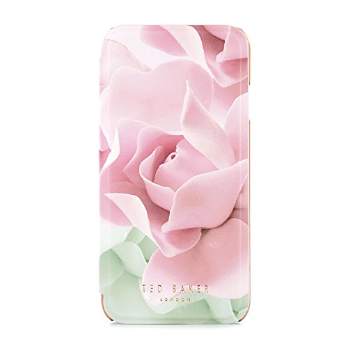 Ted Baker AW16 iPhone 8/7 Case - Luxury Folio Case/Cover in Flower Design for Women with Built-in Interior Mirror for The Apple iPhone 8/7 - KNOWAI - Porcelain Rose - Nude