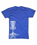 Guerrilla Tees Disc Golf Tree Roots Shirts disc Golf Apparel Funny Sports Tshirts, Blue, Large