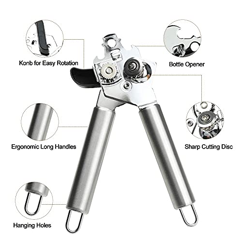 Can Opener Manual,FoodSafe Stainless Steel Can Openers Fit for Veriety